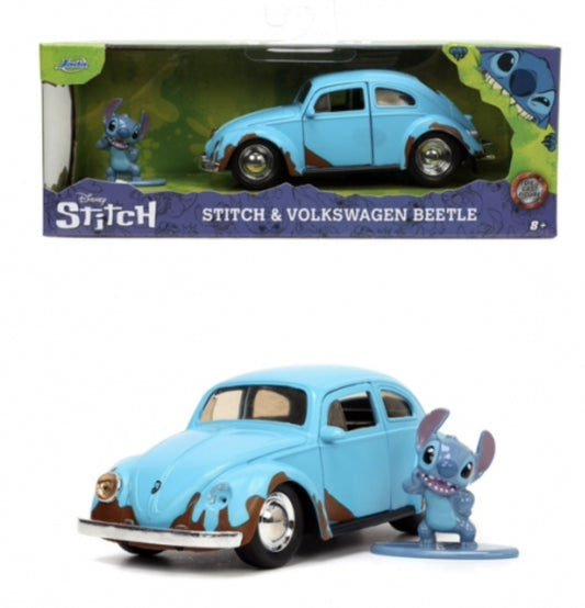 DISNEY : LILO & STITCH - Stitch & Volkwagen Beetle 1:32 Diecast Car & Figure
