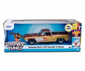 Verzamelaar Speelgoed 8 Jaar Jada Toys Looney Tunes Taz & 1967 Chevrolet EL Camino – Voiture Miniature Chevy (19 Cm) Avec Figurine Tasmanian Devil (5 Cm), Ensemble De Jouets En Metalen Speelgoed Auto