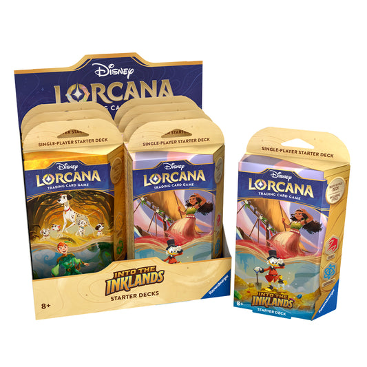 Disney's Lorcana Into The Inklands starter decks, featuring Moana & Pongo