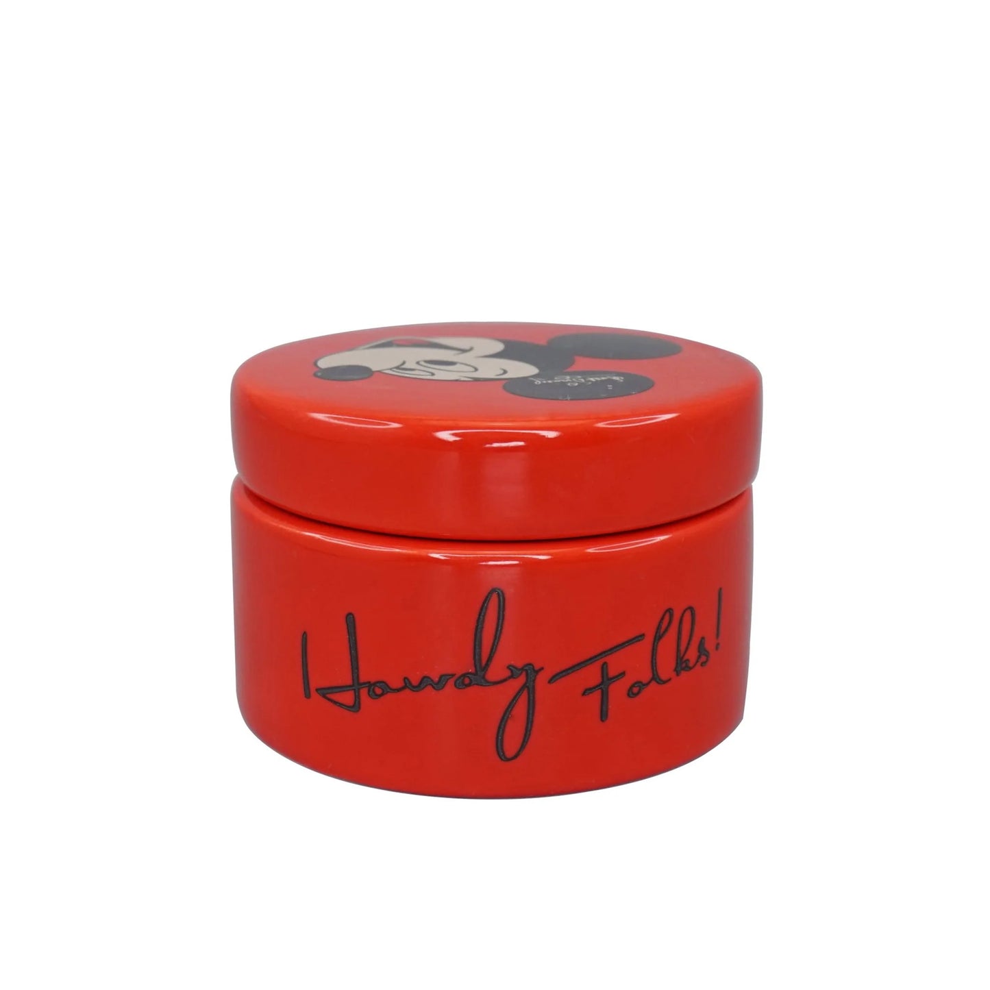 DISNEY : MICKEY MOUSE - Howdy Folks Round Ceramic Box