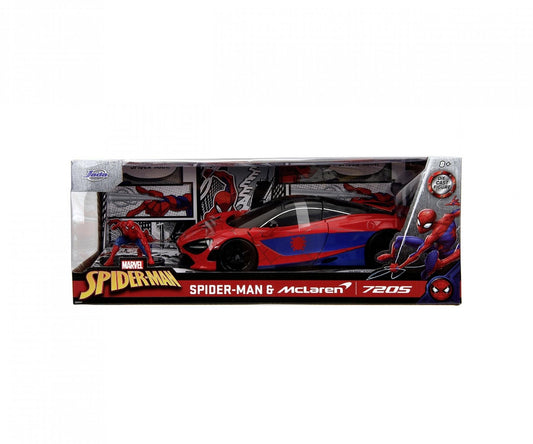 MARVEL : SPIDER-MAN - Spider-Man & Mclaren 720S Jada Diecast 1:24 Figure & Car