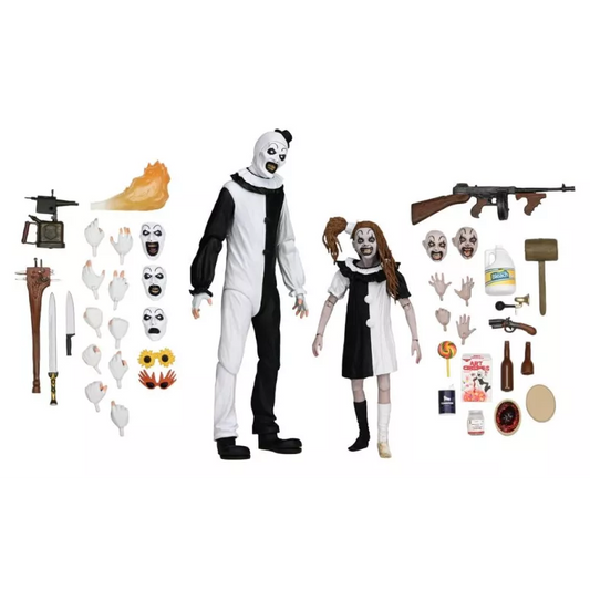 TERRIFIER 2 - Art the Clown & Little Pale Girl Neca Ultimate Figure 2-Pack