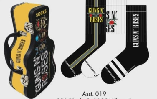 GUNS N' ROSES - 3-Pack Socks In Guitar Shaped Tin