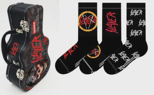 SLAYER - 3-Pack Socks In Guitar Shaped Tin