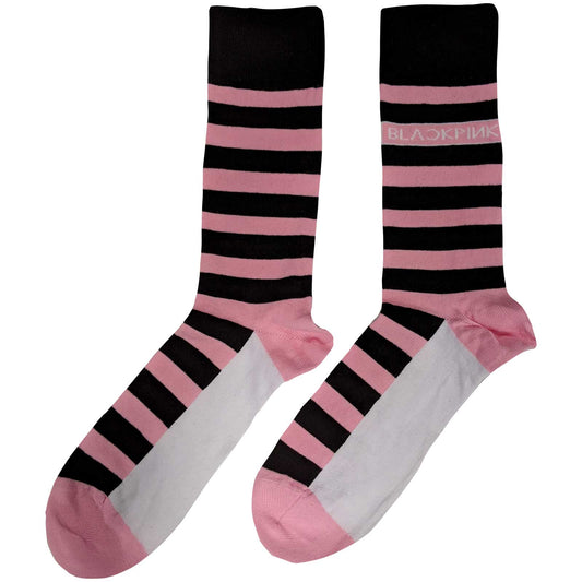 BLACKPINK - Stripes & Logo Black/Pink Socks (7 - 11)
