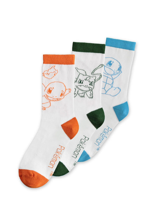 POKEMON - Kanto Starters Socks 3-Pack