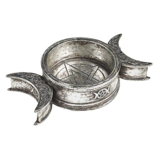 ALCHEMY - Triple Moon Trinket Dish / Candle Holder