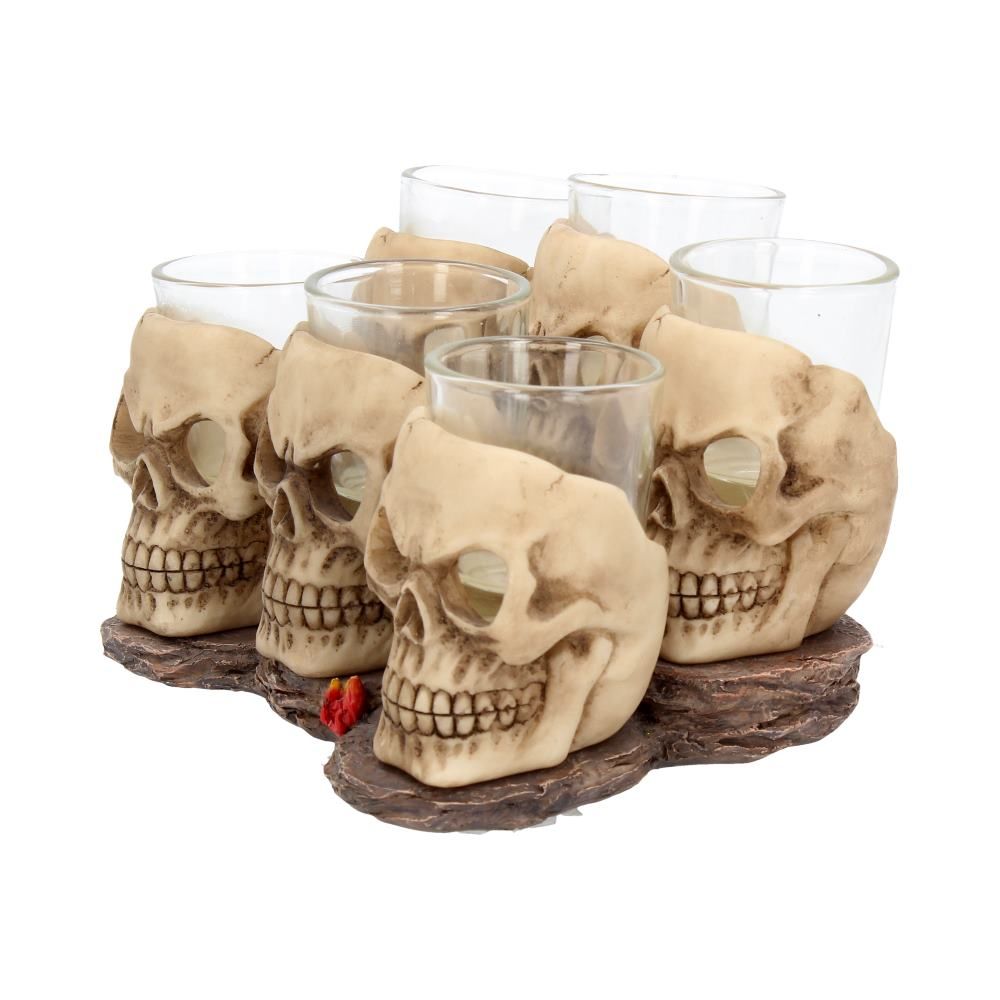 NEMESIS NOW - 6 Shooter Skulls Shot Glasses Set