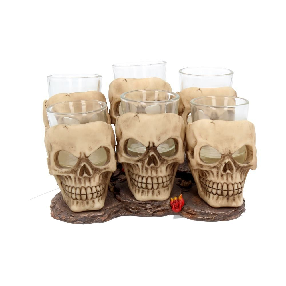 NEMESIS NOW - 6 Shooter Skulls Shot Glasses Set