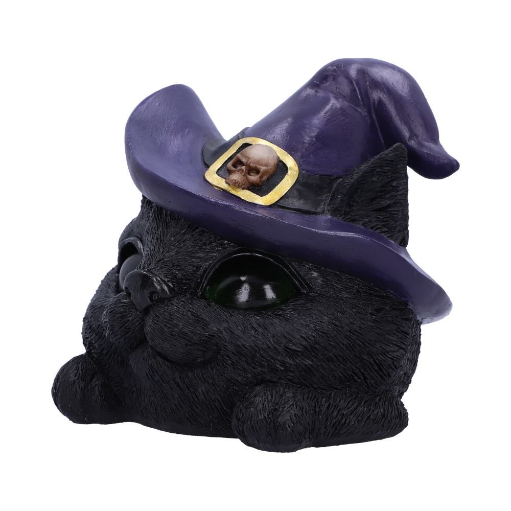 NEMESIS NOW - Familiar Grin Black Cat Head With Lights Figure