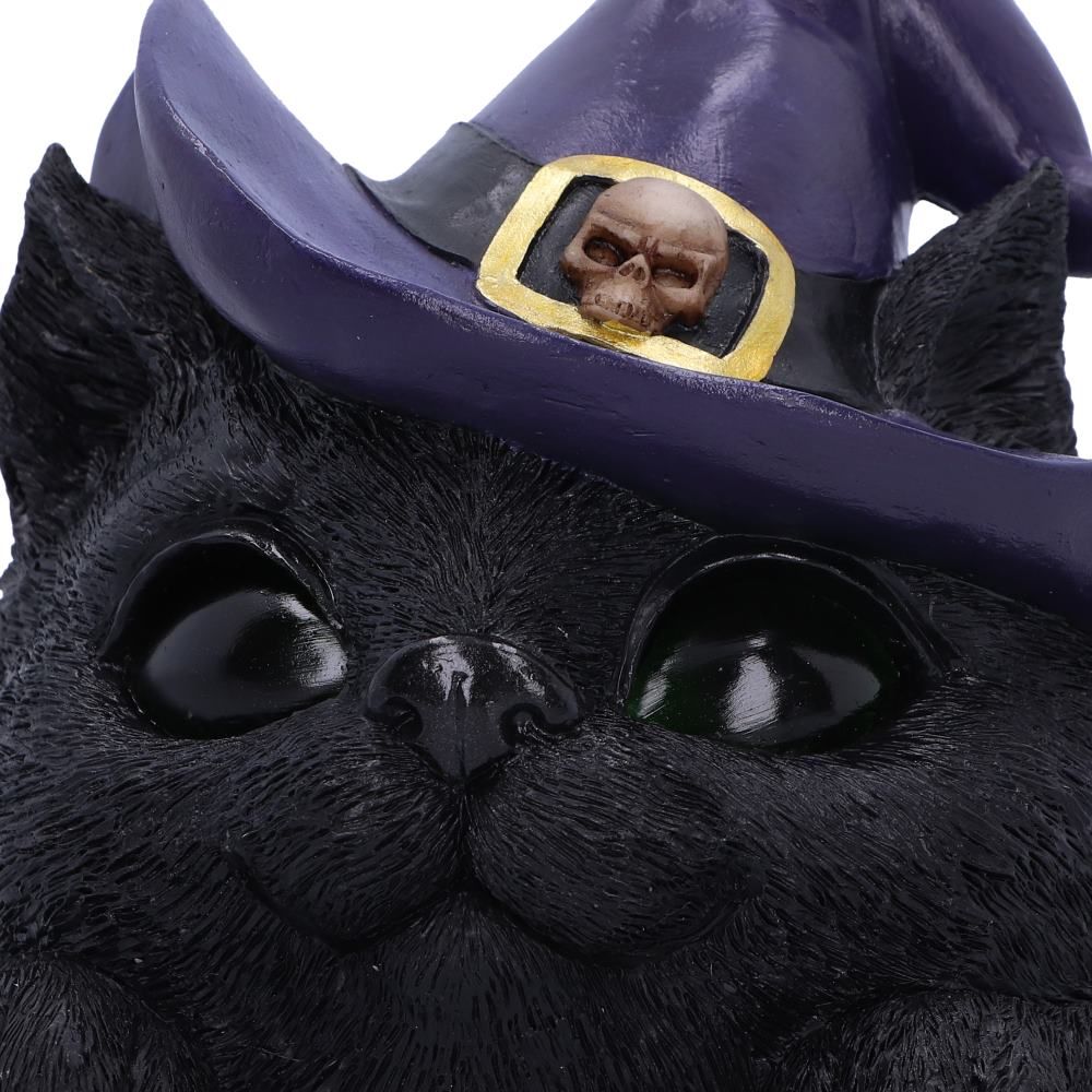 NEMESIS NOW - Familiar Grin Black Cat Head With Lights Figure