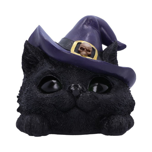 NEMESIS NOW - Familiar Grin Black Cat Head With Lights Figure