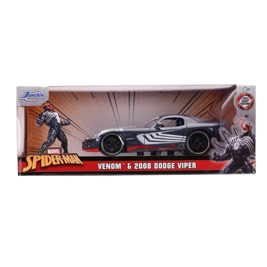 MARVEL : SPIDER-MAN - Venom 2008 Dodge Viper 1:24 Diecast Car & Figure
