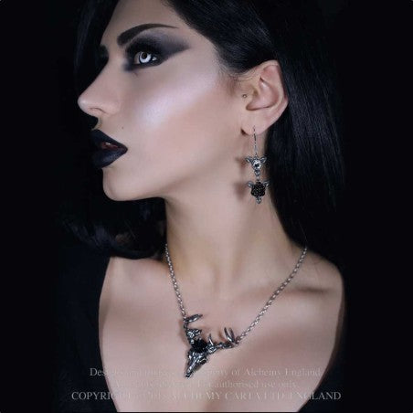 ALCHEMY - White Hart, Black Rose Necklace