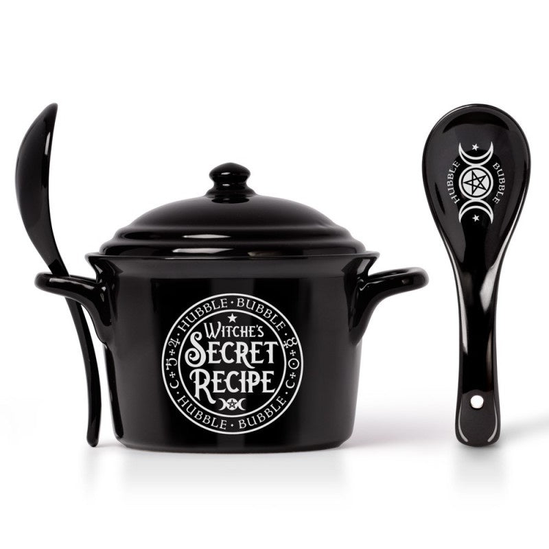 ALCHEMY - Witches Secret Recipe Lidded Bowl & Spoon Set