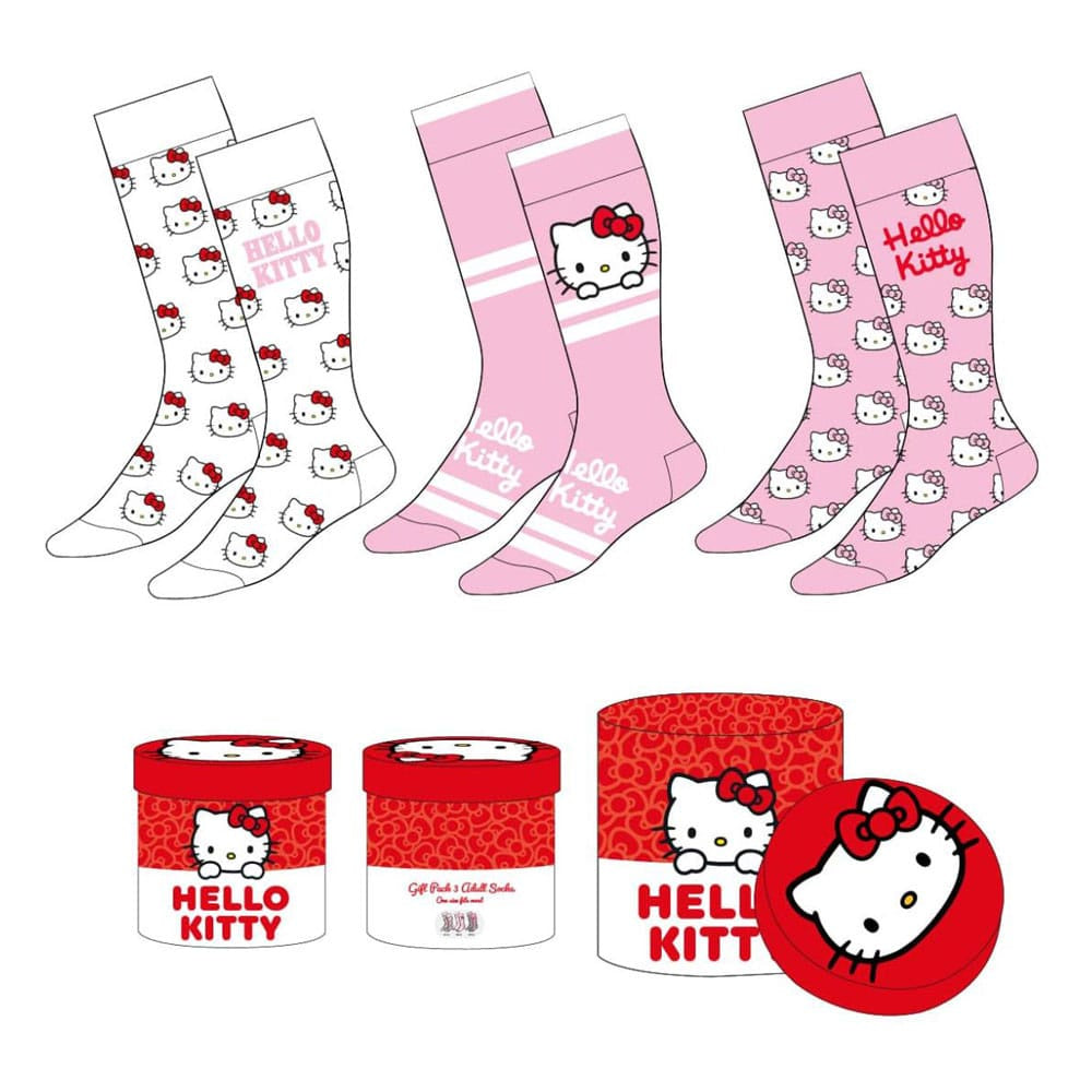 SANRIO - 3.5-8.5/9 Hello Kitty Socks 3-Pack