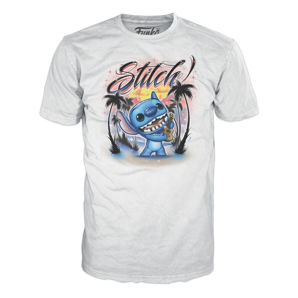 DISNEY : LILO & STITCH - Stitch With Ukelele Flocked Exclusive Funko Pop! & T-Shirt