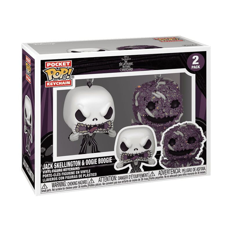 NIGHTMARE BEFORE CHRISTMAS - Jack Skellington & Oogie Boogie 2 Pack Funko Pocket Pop! Keychain
