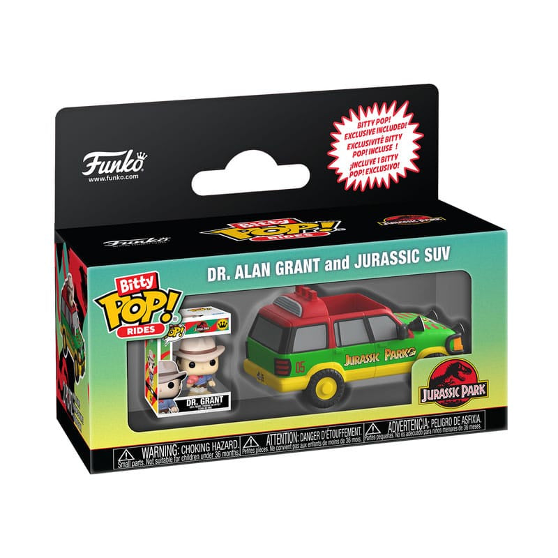 JURASSIC PARK - Dr. Alan Grant and Jurassic SUV Funko Bitty Pop! Rides
