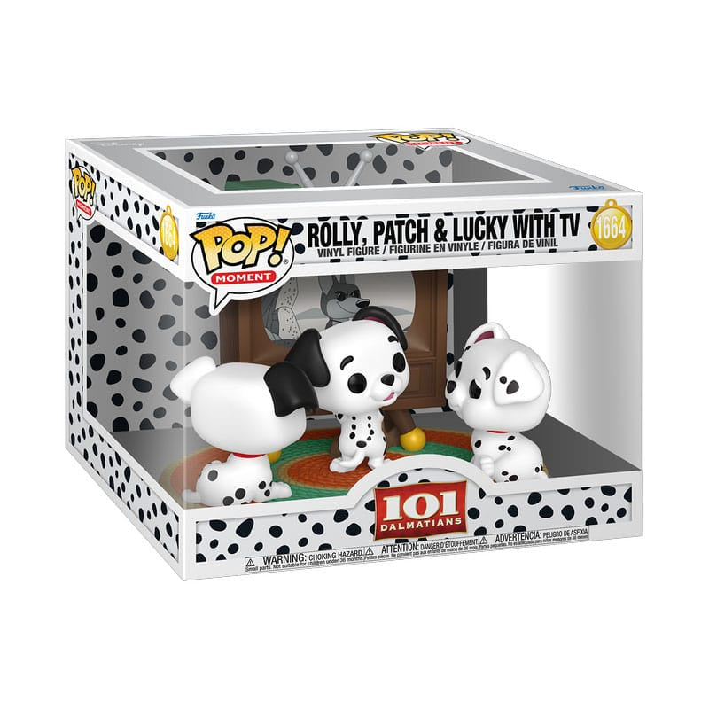 DISNEY : 101 DALMATIONS - Rolly, Patch, and Lucky with TV #1664 Funko Pop! Moment