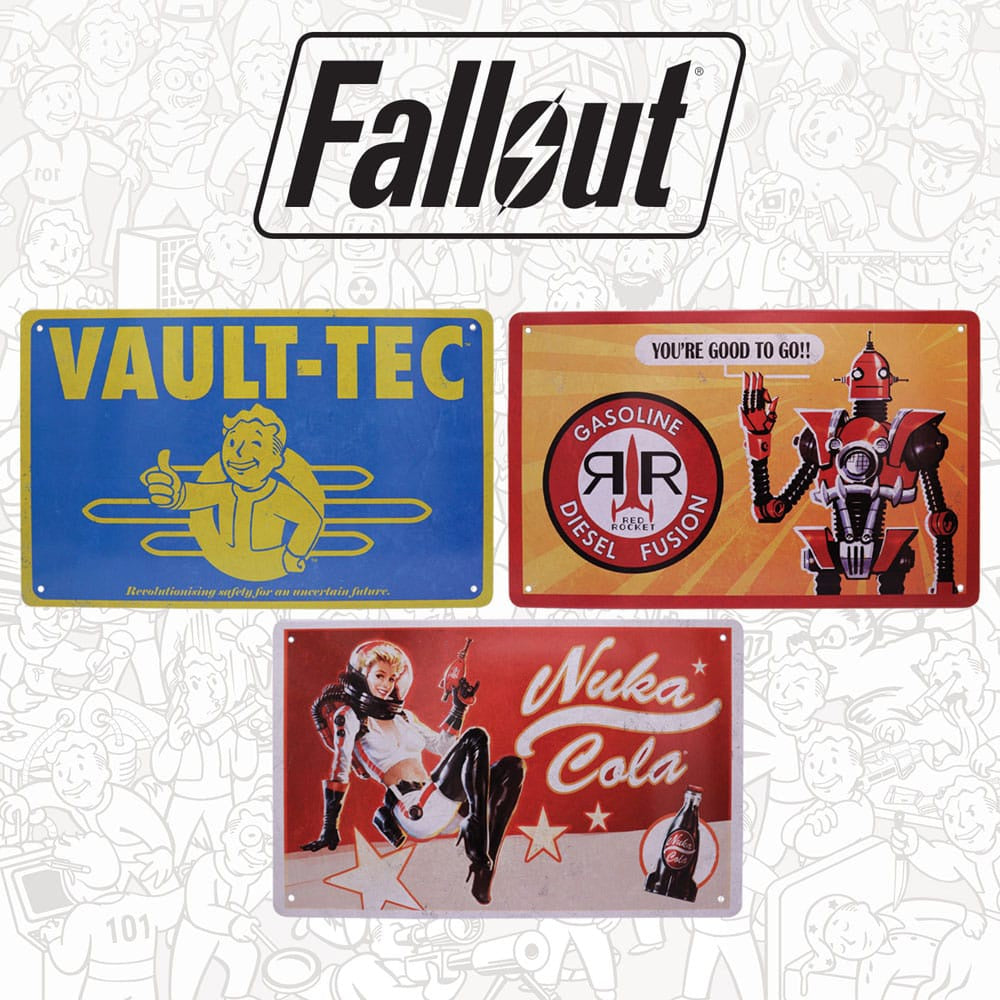 FALLOUT - Set Of 3 Tin Signs