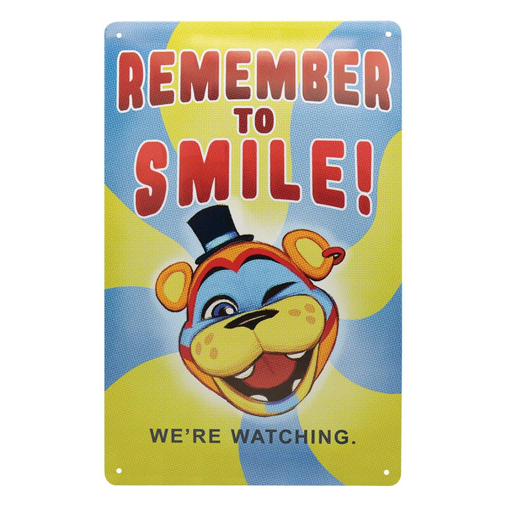 FIVE NIGHTS AT FREDDY'S - Remember To Smile Tin Sign