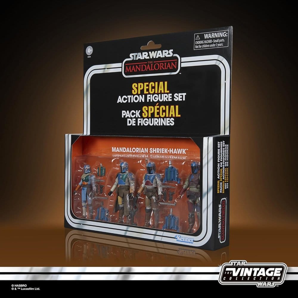 STAR WARS : MANDALORIAN - Mandalorian Shriek-Hawk Vintage Collection Hasbro Kenner 4 Pack Figures Set