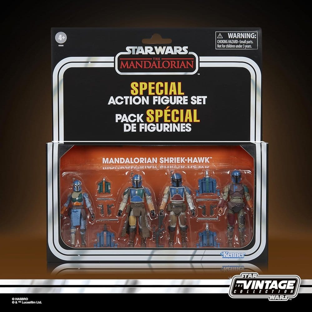 STAR WARS : MANDALORIAN - Mandalorian Shriek-Hawk Vintage Collection Hasbro Kenner 4 Pack Figures Set