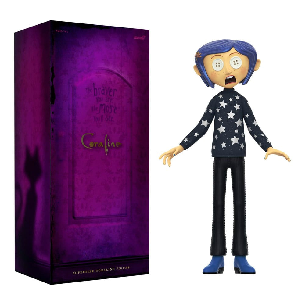 CORALINE - Button Eyes & Star Jumper Super 7 Supersized 40cm Action Figure