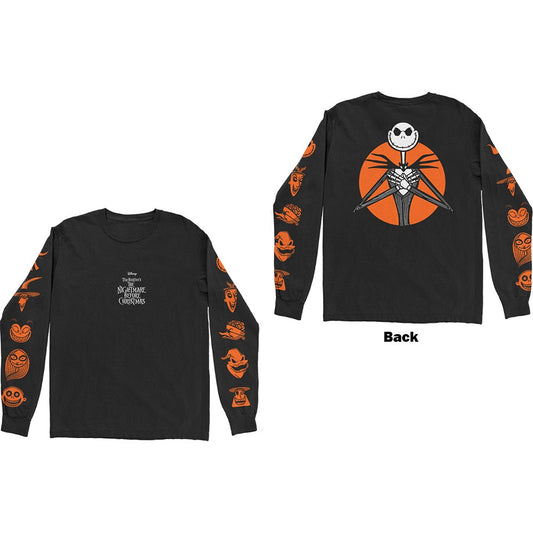 NIGHTMARE BEFORE CHRISTMAS - All Characters Orange Long Sleeved T-Shirt