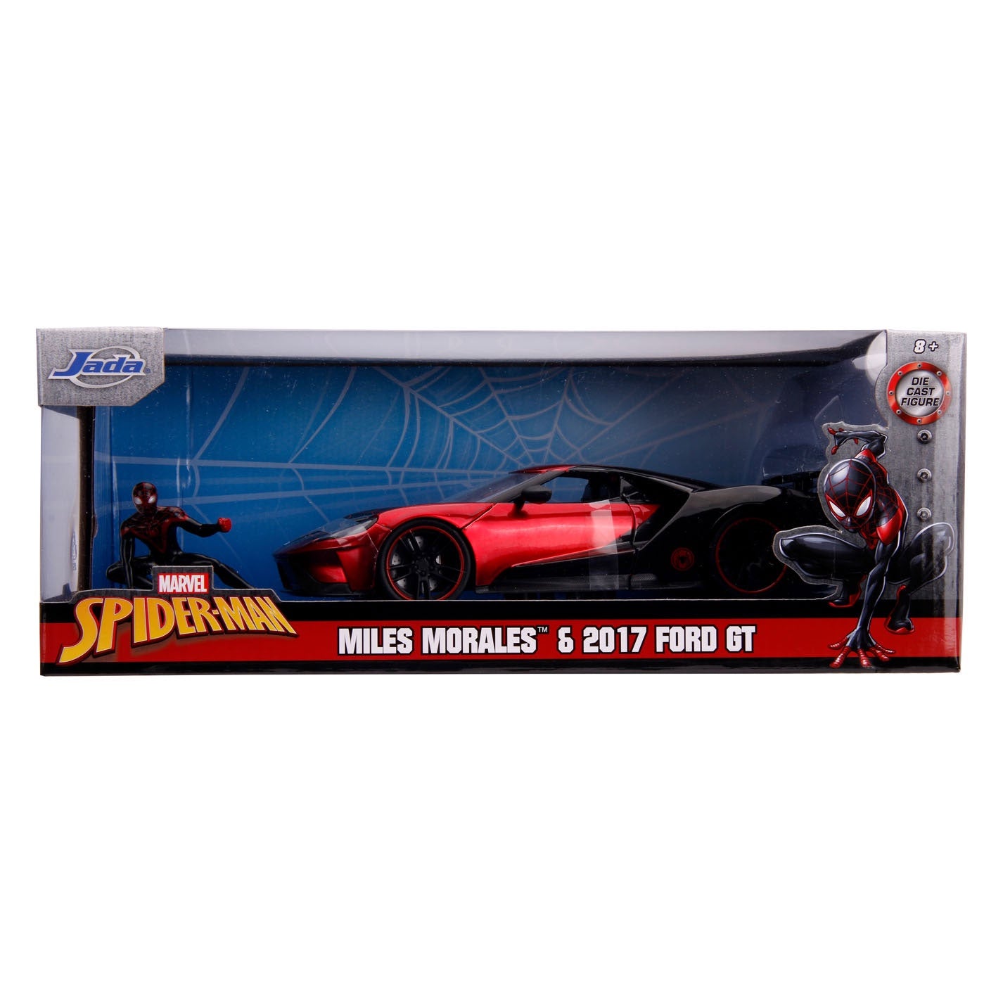 MARVEL : SPIDER-MAN - Miles Morales 2017 Ford GT 1:24 Diecast Car & Figure