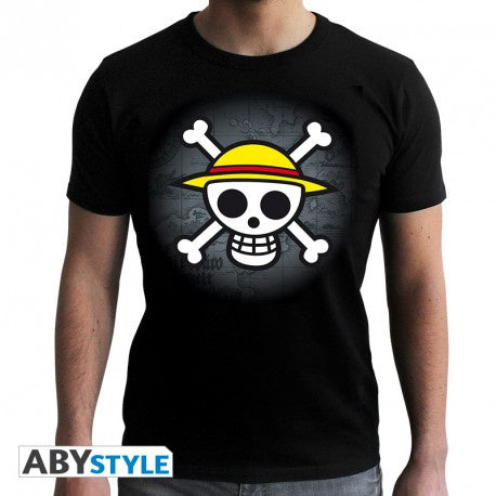 ONE PIECE - Skull With Map Black T-Shirt