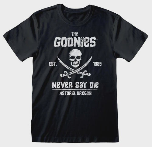 GOONIES - Never Say Die Black T-Shirt