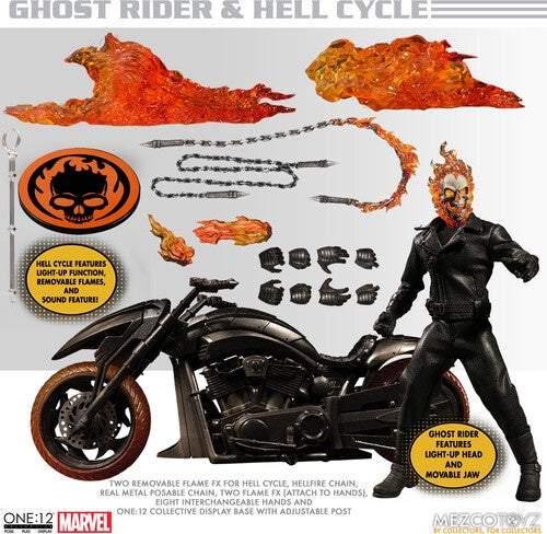 MARVEL : GHOST RIDER - Ghost Rider & Hell Cycle Mezco One:12 Collective Figure Set