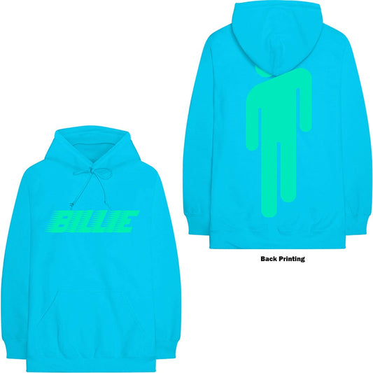BILLIE EILISH - Logo & BLOHSH Neon Blue Hoodie