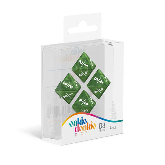 Oakie Doakie Dice - D8 Dice 18 mm Goyf Marble (4 Dice) Green