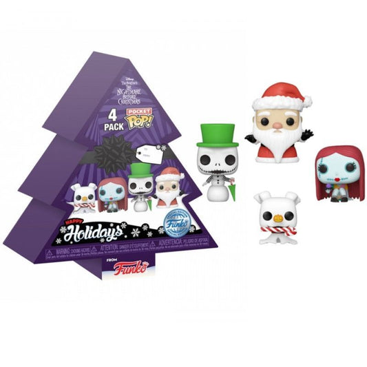NIGHTMARE BEFORE CHRISTMAS - Tree Holiday 4-Pack Funko Pocket Pop!