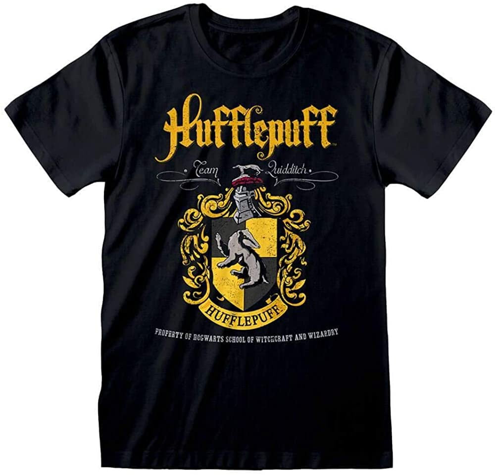 HARRY POTTER - Hufflepuff Crest Black T-Shirt
