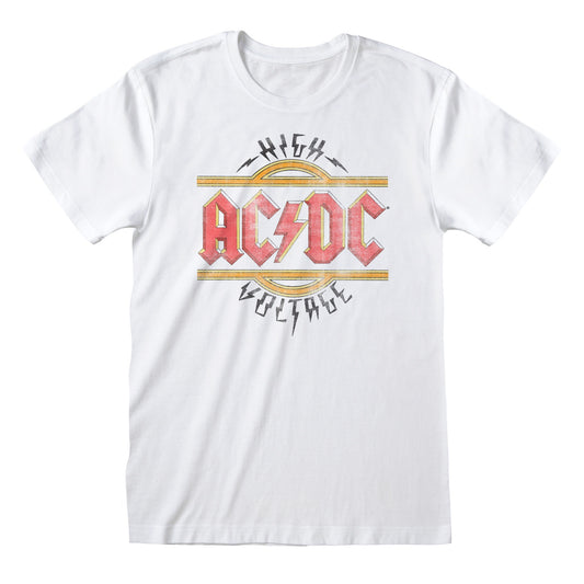 AC/DC - Vintage High Voltage White T-Shirt