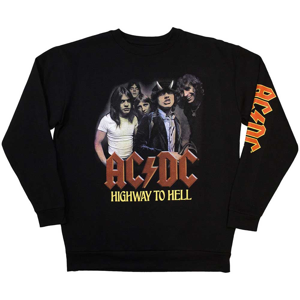 AC/DC - Highway To Hell Band Sleeve Print Sweatshirt