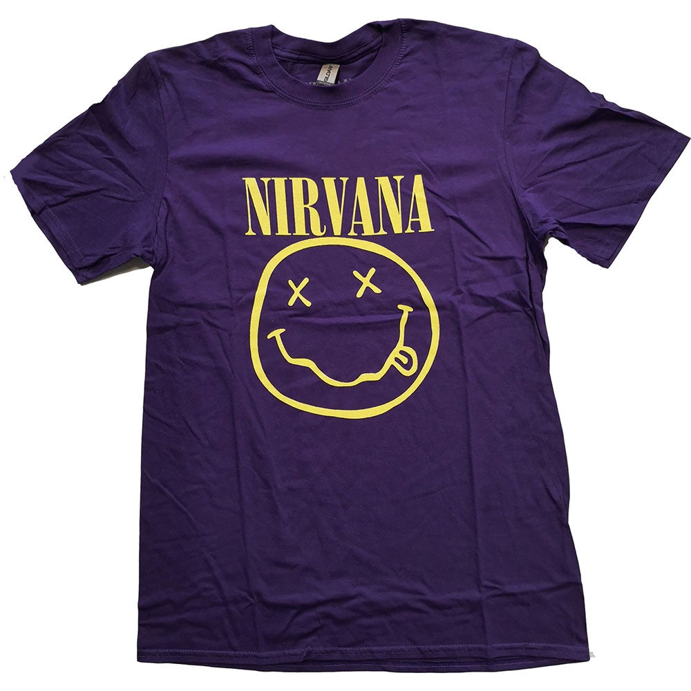 NIRVANA - Smiley Purple T-Shirt