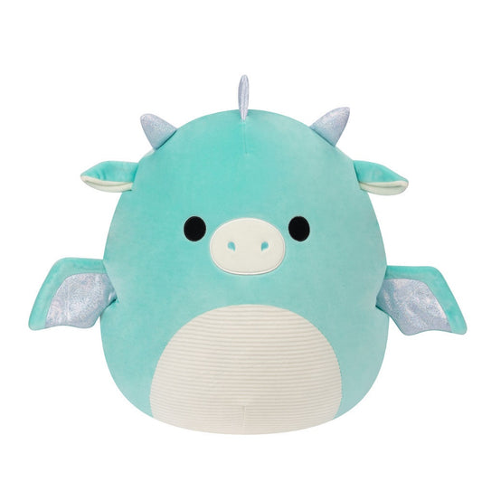 SQUISHMALLOW - Miles The Teal Dragon With Corduroy Belly  16" Plush