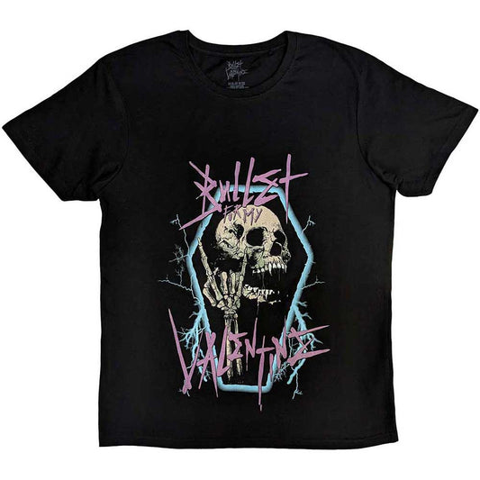 Black 'Bullet for My Valentine' band t-shirt featuring a thrash skull design