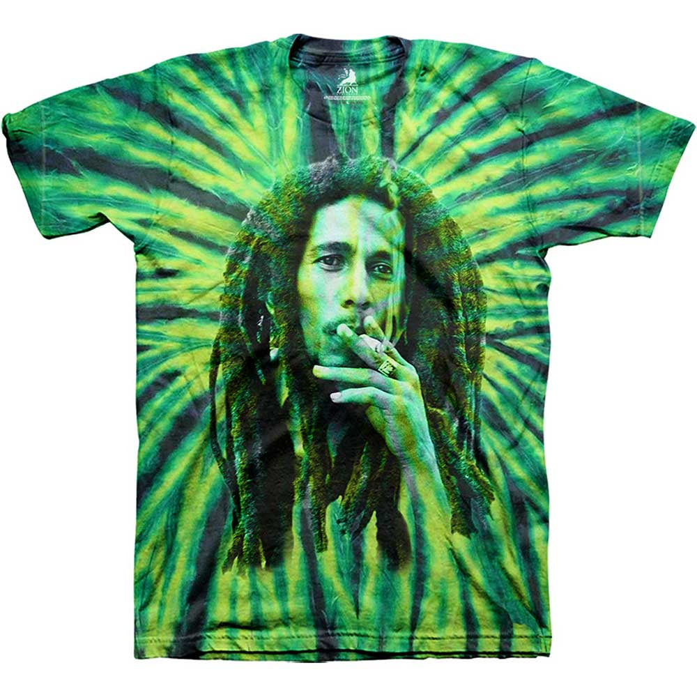 BOB MARLEY - Smoke Green Dip-Dye T-Shirt