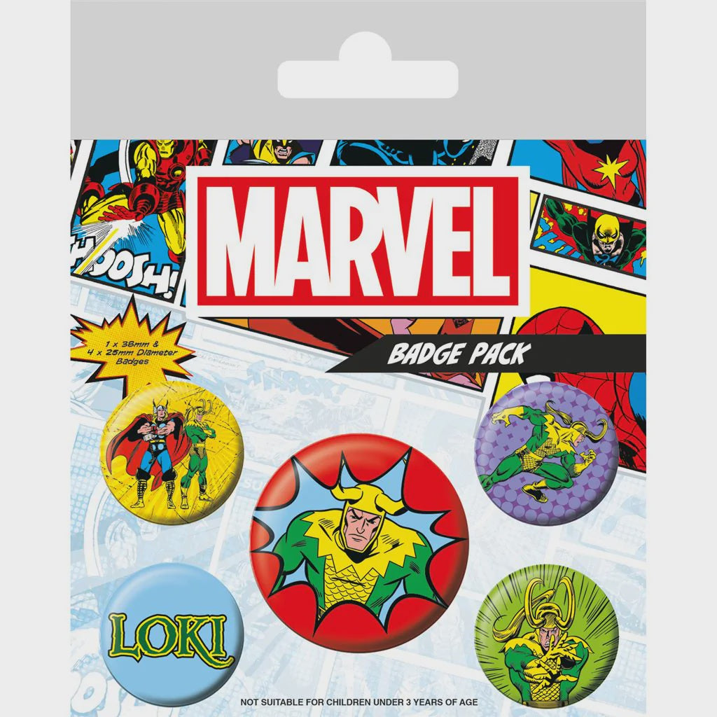 MARVEL : LOKI - Comics Badge Pack