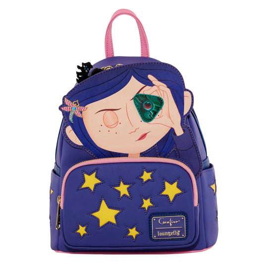 LOUNGEFLY : CORALINE - Coraline Stars Mini Backpack