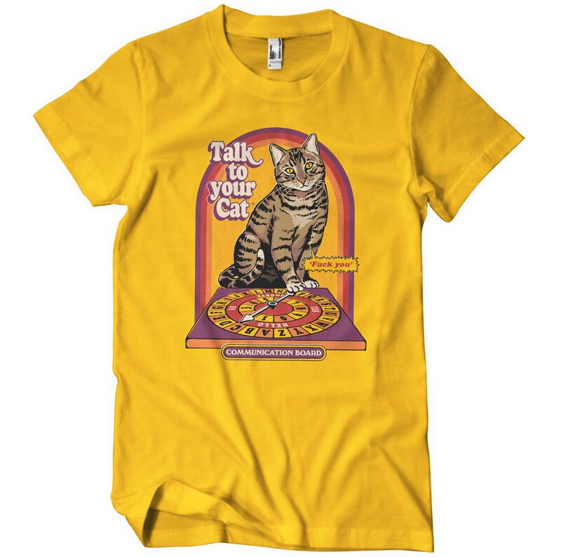 STEVEN RHODES - Talk To Your Cat Yellow T-Shirt