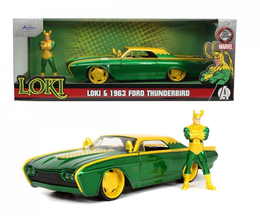 MARVEL : LOKI - Loki & 1963 Ford Thunderbird 1:24 Diecast Car & Figure