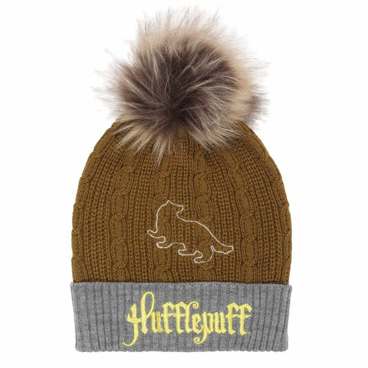 HARRY POTTER - Hufflepuff House Fur Pom-Pom Beanie