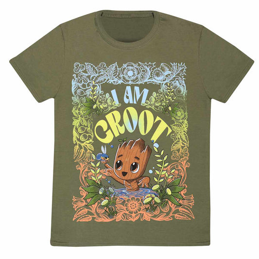 MARVEL : GROOT - Seventies Style Green T-Shirt